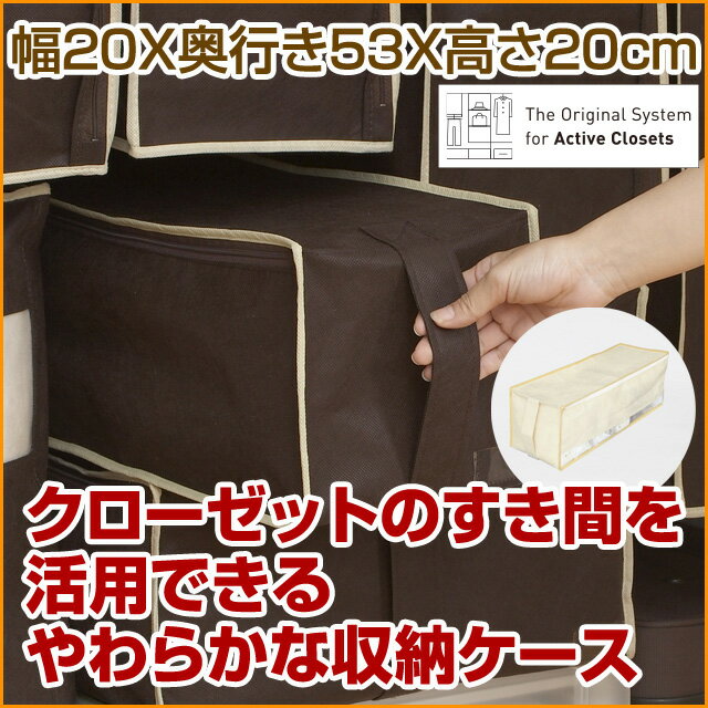 【別送商品】在庫限り　不織布製　収納ケース ★クローゼットのすき間収納に 不織布製のソフトケース 「スペースフィットケース」S20 【クローゼット収納 押入れ収納 収納ケース 衣類ケース 衣装ケース 衣類収納 洋服収納 アクティブクローゼッツ】