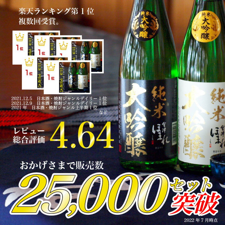 【年間ランキング入賞!!】 送料無料 純米大吟醸 飲み比べ720mlペア セット 会津ほまれ 公式直営店 お酒 日本酒 地酒 喜多方 ほまれ酒造 ギフト プレゼント お祝い 内祝い 誕生日 父の日 蔵元直送 グルメ 夏ギフト お中元 還暦 夏 敬老の日