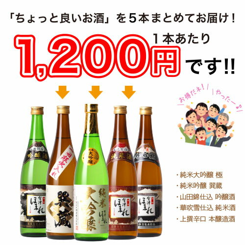 【お中元 送料無料】 日本酒セット 会津ほまれ 720ml×5本 飲み比べ お酒 日本酒 ほまれ酒造 公式直営店 地酒 福島 喜多方 ギフト プレゼント お祝い 内祝い 蔵元直送 純米大吟醸 セット 誕生日 退職祝い 家飲み 父の日 暑中見舞い お供え 敬老の日 お買い物マラソン