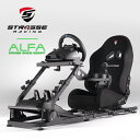 STRASSE ALFA レーシングコックピットベース シート付き アルファ キッズ対応 グランツーリスモに最適！ ハンコン設置台 コクピットベース レーシングカート カデット ジュニア