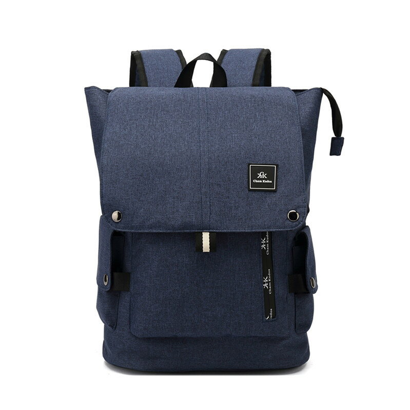 素色 - ファッションリュックサック旅行カバンカジュアル大容量女子高校生カバン15.6インチショルダーバッグ