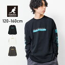 【セール】【送料無料】【2点までメール便対象】KANGOL 別注袖ネオンプリントロングTシャツ トップス ロンT カットソー 長袖 ゆったり 子供服 男の子 小学生 中学生 ファッション キッズ ジュニア 大人っぽい ダンス 120cm 130cm 140cm 150cm 160cm(4)