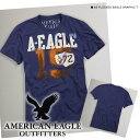 【American Eagle/アメリカンイーグル】(半袖Tシャツ)(アメカジ)アメリカンイーグル メンズ 半袖TシャツAE FLOCKED EAGLE GRAPHIC T ロッキーブルー (0164-3826)(XS/S/M/L/XL/XXL)【セール】