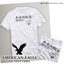 【American Eagle/アメリカンイーグル】(半袖Tシャツ)(アメカジ)アメリカンイーグル メンズ 半袖TシャツAE EMBROIDERD GRAPHIC CREW T ホワイト (0164-3743)(XS/S/M/L/XL/XXL)【セール】