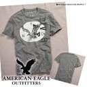 【American Eagle/アメリカンイーグル】(半袖Tシャツ)(アメカジ)アメリカンイーグル メンズ 半袖TシャツAE EAGLE SIGNATURE GRAPHIC T ブラックジャスペ (0164-3753)(XS,S,M,L,XL)【セール】