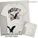 【American Eagle/アメリカンイーグル】(半袖Tシャツ)(アメカジ)アメリカンイーグル メンズ 半袖TシャツAE FLOCKED GRAPHIC T ホワイトワイヤー (0164-3843)(XS,S,M,L,XL)【セール】