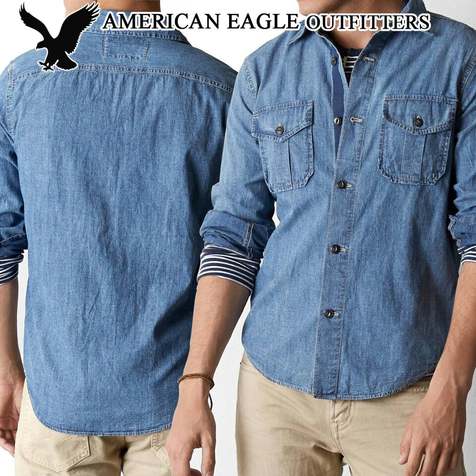 アメリカンイーグル メンズ ビンテージデニムシャツ AEO VINTAGE DENIM WORKWE ...