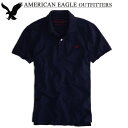 アメリカンイーグル メンズ 半袖ポロシャツ AEO Factory Jersey Solid Polo ディープネイビー (1513-8007) お買い物マラソン 最大 ポイント 24倍 ! ラッピング 無料! あす楽 3980円以上 送料無料 ! メンズ かっこいい プレゼント ギフト にも! 秋物 新作 入荷!