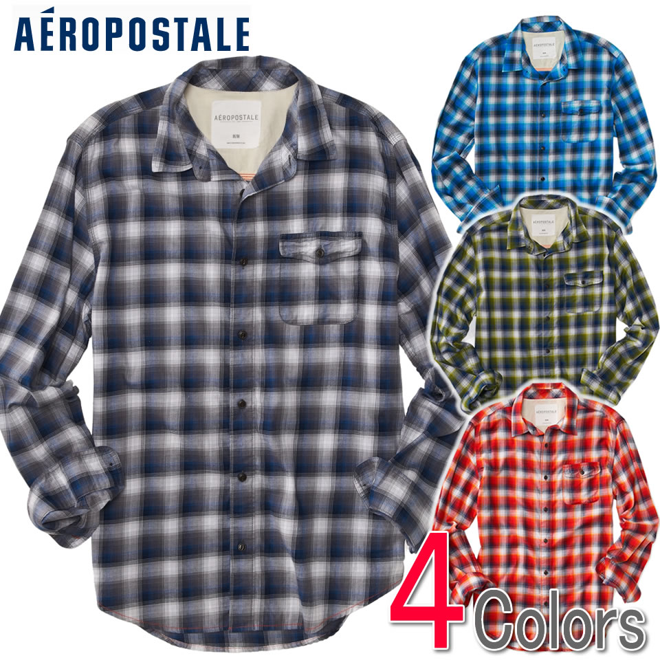 AEROPOSTALE/エアロポステール メンズ カジュアルシャツ LONG SLEEVE PLAI ...