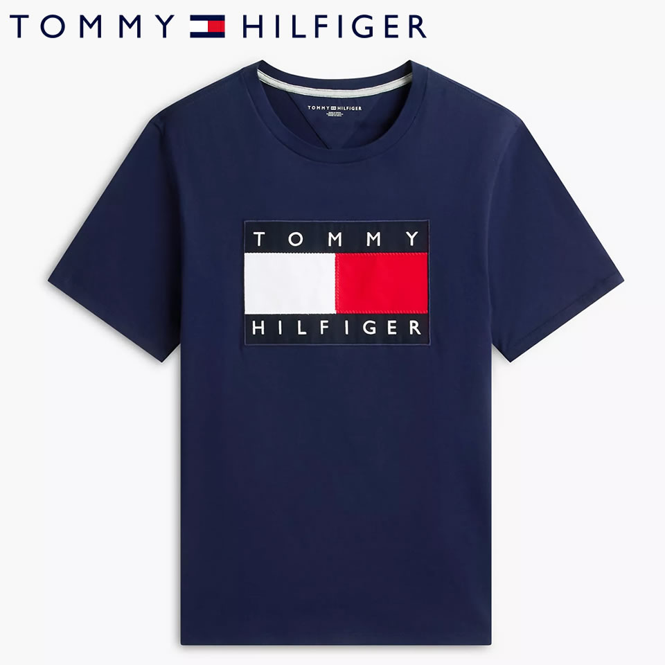 Rakuten - ■トミーヒルフィガー TOMMY HILFIGER 半袖 ビッグフラッグ ロゴ Tシャツ ネイビー ラッピング 無料! あす楽 3980円以上 送料無料 ! メンズ かっこいい プレゼント ギフト にも! 秋冬物 新作 入荷!