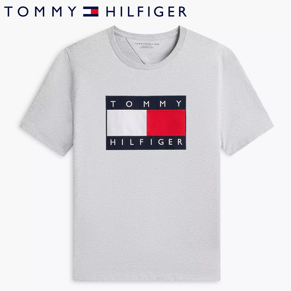 ■トミーヒルフィガー TOMMY HILFIGER 半袖 ビッグフラッグ ロゴ Tシャツ グレー ラッピング 無料! あす楽 3980円以上 送料無料 ! メンズ かっこいい プレゼント ギフト にも! 秋冬物 新作 入荷!