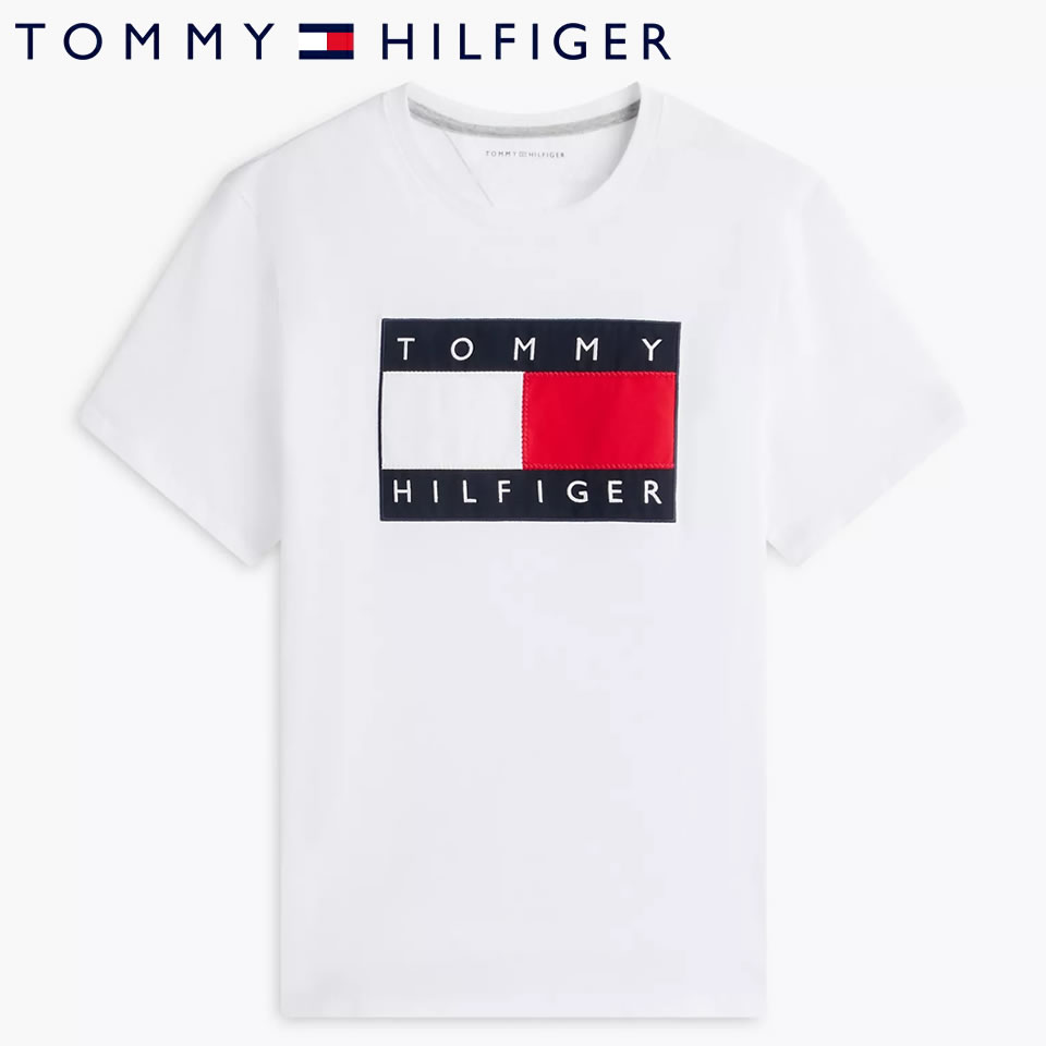 Rakuten - ■トミーヒルフィガー TOMMY HILFIGER 半袖 ビッグフラッグ ロゴ Tシャツ ホワイト ラッピング 無料! あす楽 3980円以上 送料無料 ! メンズ かっこいい プレゼント ギフト にも! 秋冬物 新作 入荷!