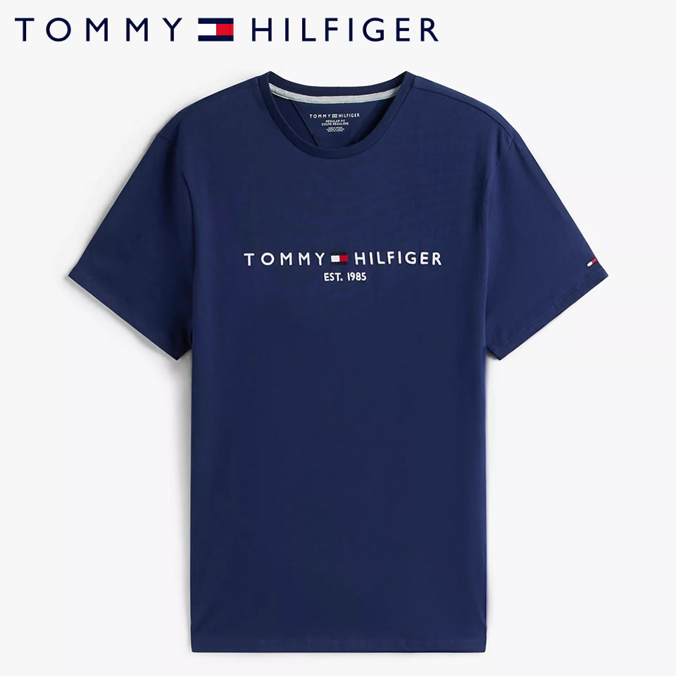 Rakuten - ■トミーヒルフィガー TOMMY HILFIGER 半袖 エンブロイダード トミー ロゴ Tシャツ ネイビー ラッピング 無料! あす楽 3980円以上 送料無料 ! メンズ かっこいい プレゼント ギフト にも! 秋冬物 新作 入荷!