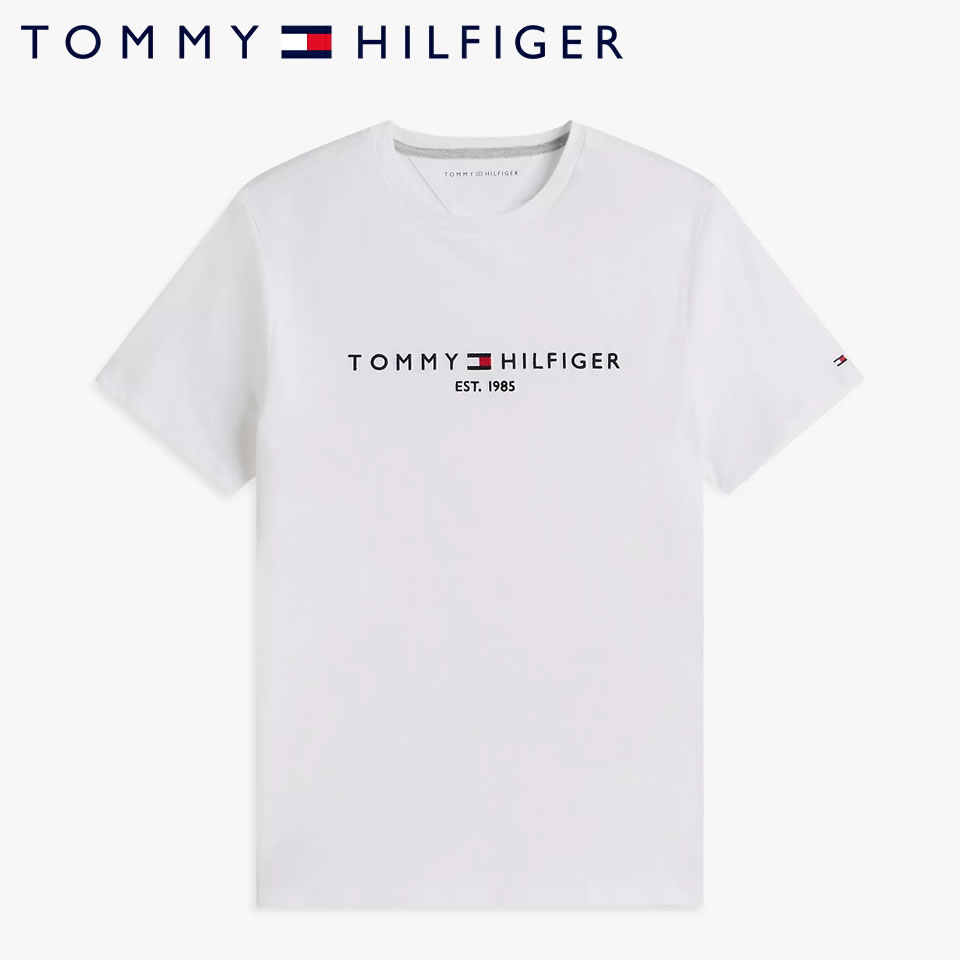 Rakuten - ■トミーヒルフィガー TOMMY HILFIGER 半袖 エンブロイダード トミー ロゴ Tシャツ ホワイト ラッピング 無料! あす楽 3980円以上 送料無料 ! メンズ かっこいい プレゼント ギフト にも! 秋冬物 新作 入荷!