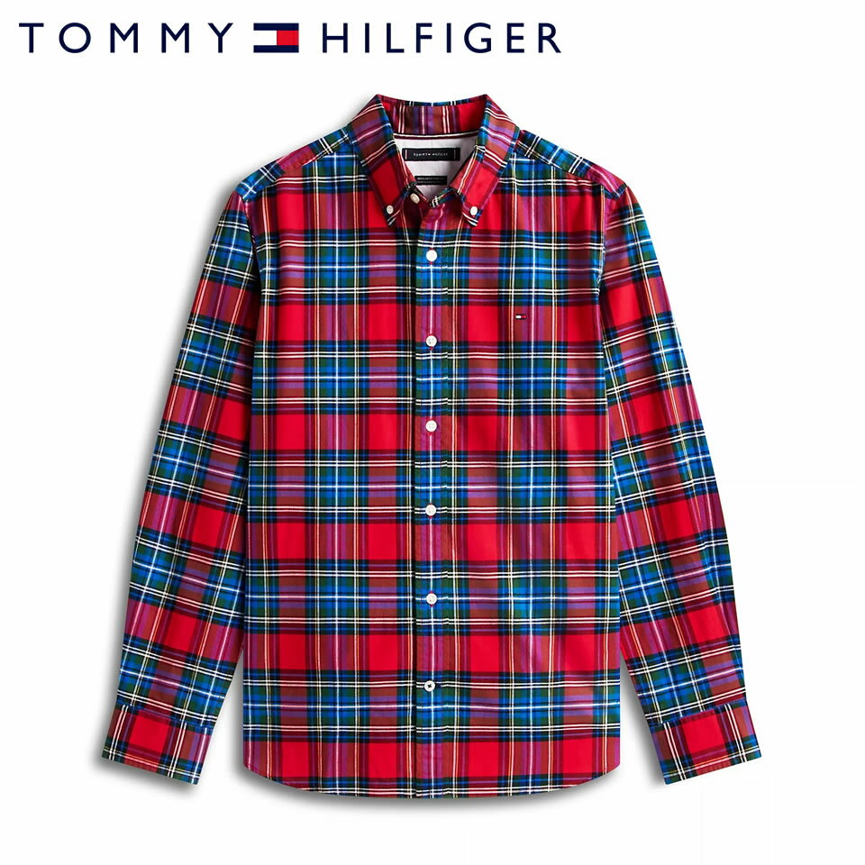 Rakuten - ■トミーヒルフィガー TOMMY HILFIGER 長袖 プレイド ストレッチ オックスフォードシャツ レッド ラッピング 無料! あす楽 3980円以上 送料無料 ! メンズ かっこいい プレゼント ギフト にも! 秋冬物 新作 入荷!