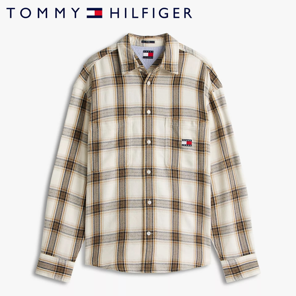 Rakuten - ■トミーヒルフィガー TOMMY HILFIGER 長袖 ブラッシュド プレイド シャツ ホワイトチェック ラッピング 無料! あす楽 3980円以上 送料無料 ! メンズ かっこいい プレゼント ギフト にも! 秋冬物 新作 入荷!