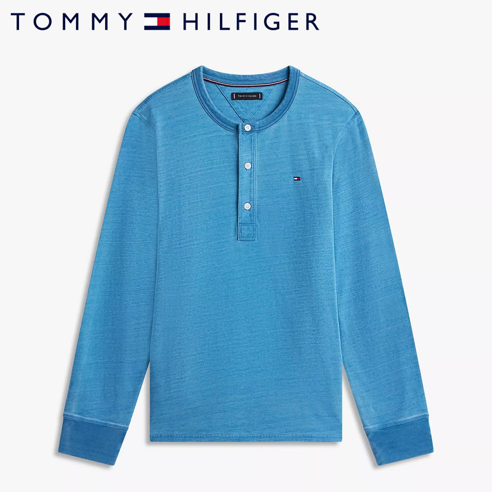 Rakuten - ■トミーヒルフィガー TOMMY HILFIGER ヘンリーネックロンT ライトブルーウォッシュ ラッピング 無料! あす楽 3980円以上 送料無料 ! メンズ かっこいい プレゼント ギフト にも! 秋物 新作 入荷!