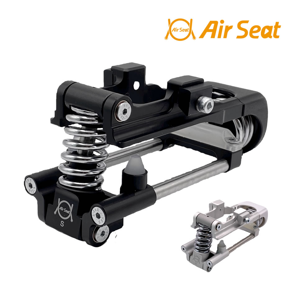 AirSeat エアシート 自転車用サドルサスペンション ブラック シルバー air seat air seats airseat エアシート サイクリング サドルカバー サドルサスペンション サスペンションサドル