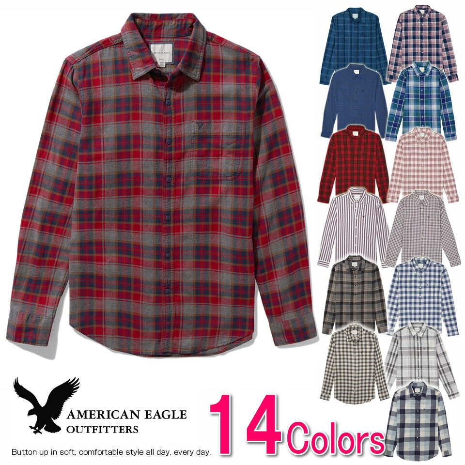 ■送料無料！ アメリカンイーグル メンズ カジュアルシャツ 10色 American Eagleお買い物マラソン 最大 ポイント 24倍 ラッピング 無料 あす楽 3980円以上 送料無料 メンズ かっこいい プレゼント ギフト にも 秋物 新作 入荷 秋冬新作も続々入荷中