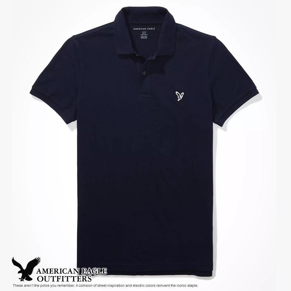Rakuten - ポロシャツ アメリカンイーグル メンズ 半袖 ポロシャツ AEO POLO ネイビー S M L XL XXL ラッピング 無料! あす楽 3980円以上 送料無料 ! メンズ かっこいい ギフト にも! 春物 新作 入荷! プレゼント にも!