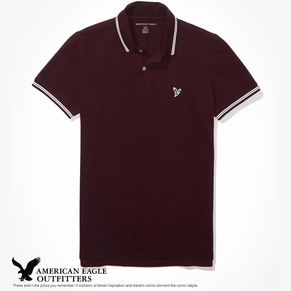 Rakuten - ポロシャツ アメリカンイーグル メンズ 半袖 ポロシャツ AEO POLO バーガンディ S M L XL XXL ラッピング 無料! あす楽 3980円以上 送料無料 ! メンズ かっこいい ギフト にも! 春物 新作 入荷! プレゼント にも!