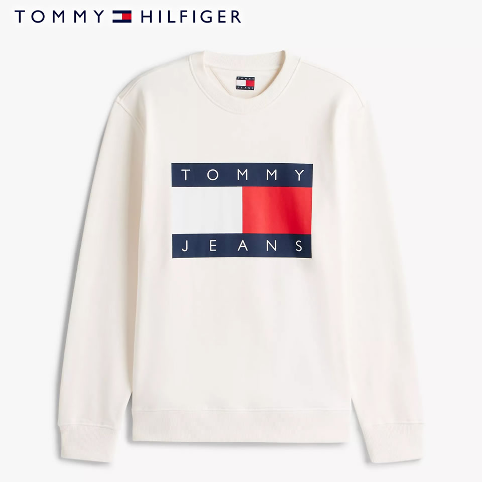 Rakuten - ■トミーヒルフィガー TOMMY HILFIGER 長袖 スウェット トレーナー ホワイト ラッピング 無料! あす楽 3980円以上 送料無料 ! メンズ かっこいい プレゼント ギフト にも! 秋物 新作 入荷!