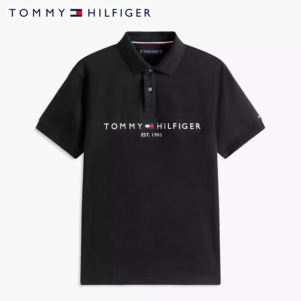 ■トミーヒルフィガー TOMMY HILFIGER 半袖 鹿の子 ポロシャツ ブラック ラッピング 無料! あす楽 3980円以上 送料無料 ! メンズ かっこいい プレゼント ギフト にも! 秋冬物 新作 入荷!