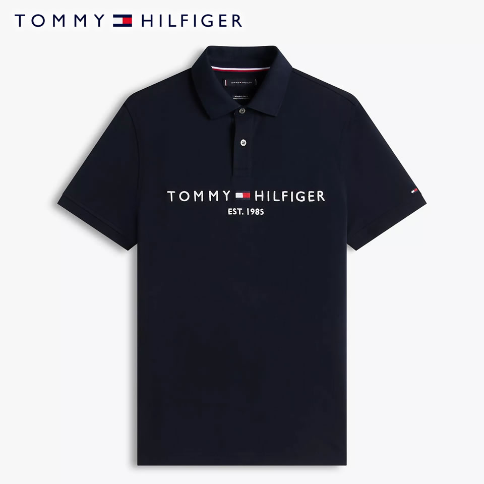 Rakuten - ■トミーヒルフィガー TOMMY HILFIGER 半袖 鹿の子 ポロシャツ ネイビー ラッピング 無料! あす楽 3980円以上 送料無料 ! メンズ かっこいい プレゼント ギフト にも! 秋冬物 新作 入荷!