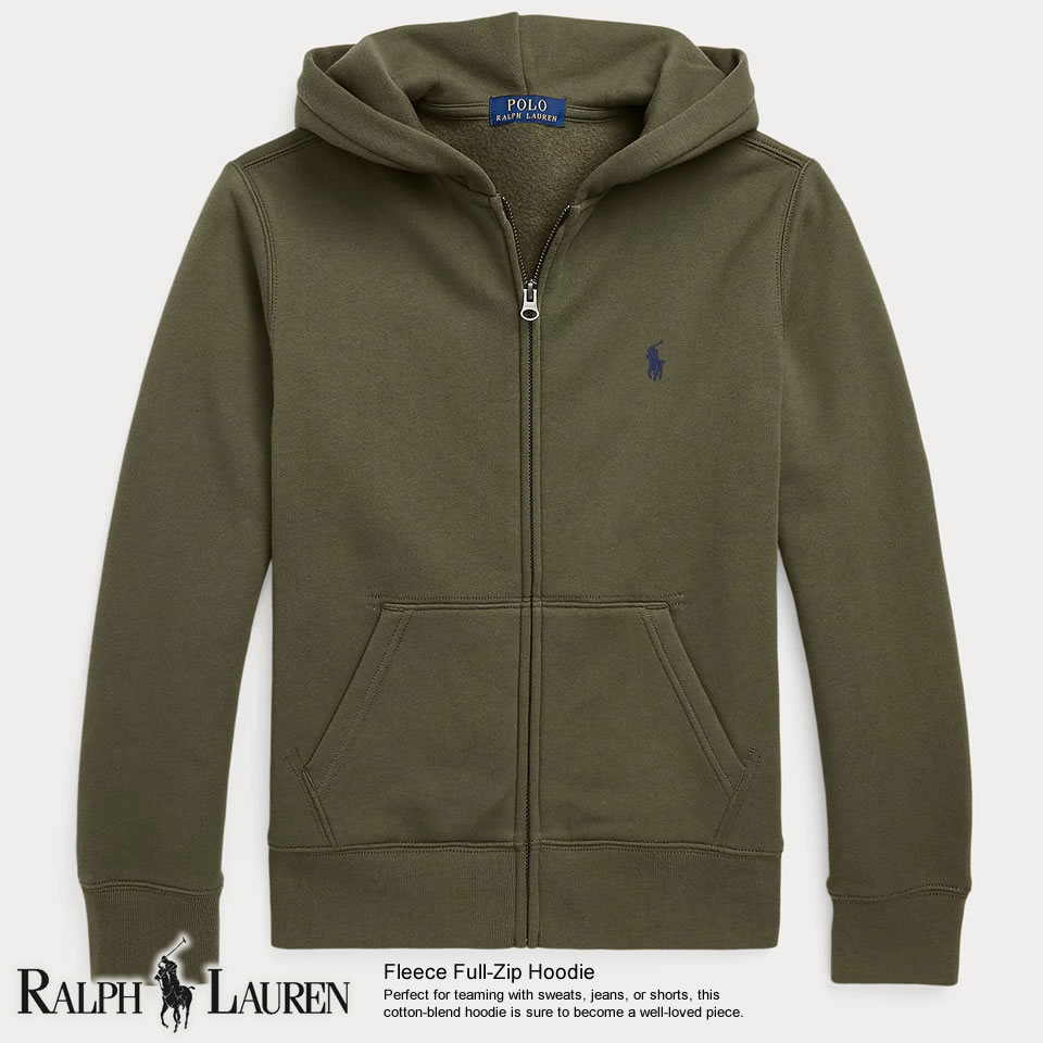 ■ポロ・ラルフローレン ボーイズ フルジップ パーカー パーカ オリーブ POLO RALPH LAUREN あす楽 3980円以上 送料無料 ! メンズ かっこいい ギフト にも! 大きいサイズ あり! ラッピング 無料! 秋冬新作も続々入荷中～!