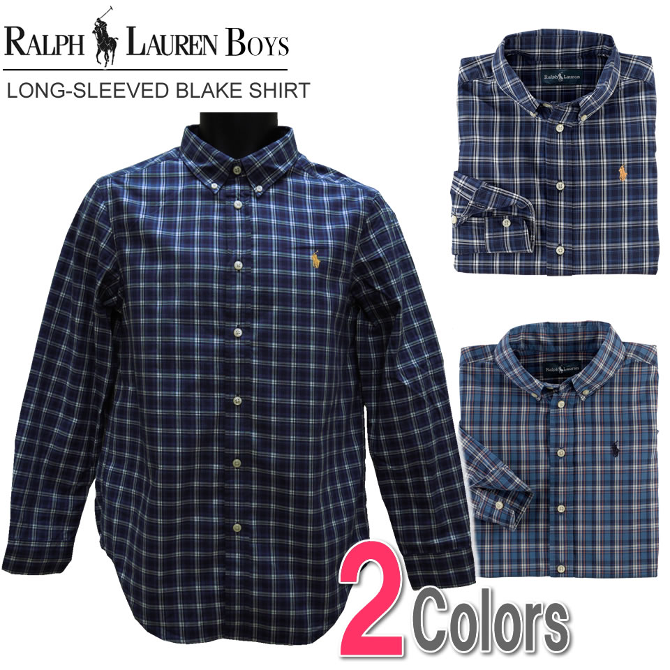 ポロ・ラルフローレン ボーイズ 長袖 カジュアルシャツ チェック Long-Sleeved Blak ...