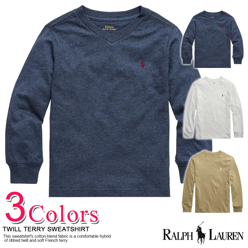■ポロ・ラルフローレン ボーイズ ワンポイント刺繍 Vネック ロンT Cotton V-Neck Long-Sleeve Tee 3色 POLO RALPH LAUREN ラッピング 無料! あす楽 3980円以上 送料無料 ! メンズ かっこいい ギフト にも! 夏物 新作 入荷! プレゼント にも!のサムネイル