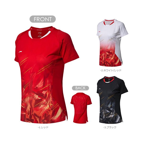 【特価品】リーニン バドミントン ウェア LI-NING レディース 中国ナショナルチームゲームシャツ AAYN104
