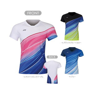 【レビュー投稿やLINE追加でクーポンGET】リーニン バドミントン ウェア LI-NING レディース 中国ナショナルチームゲームシャツ AAYQ072 トマス&ユーバー杯2020モデル 2025年カタログ商品