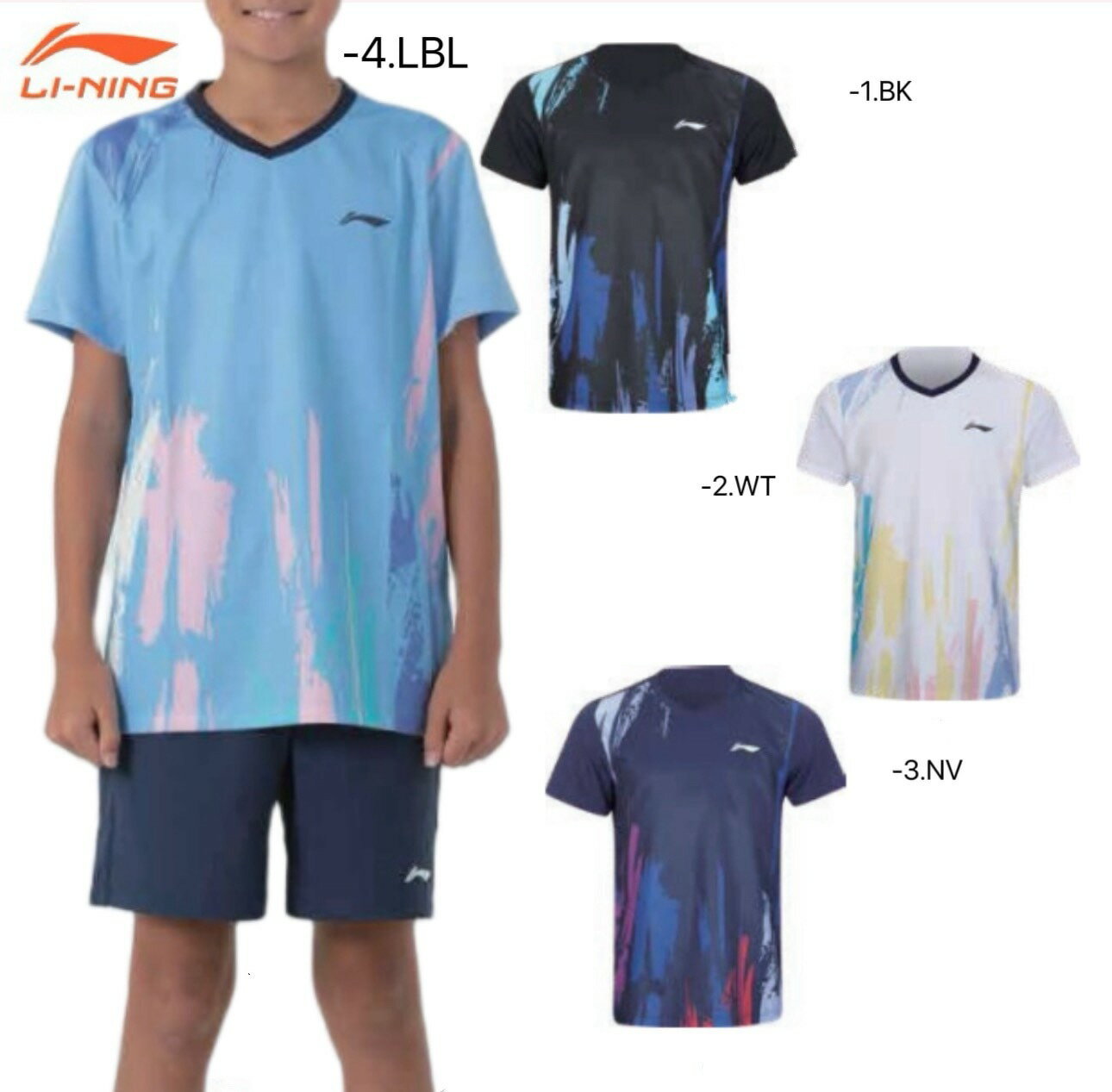 乐天商城 - 【レビュー投稿やLINE追加でクーポンGET】リーニン バドミントン ウェア LI-NING JUNIOR ゲームシャツ AAYV264 2026年カタログ商品