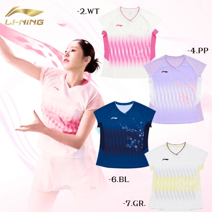 【レビュー投稿やLINE追加でクーポンGET】リーニン バドミントン ウェア LI-NING レディース ゲームシャツ AAYW210 志田千陽モデル 2026年カタログ商品