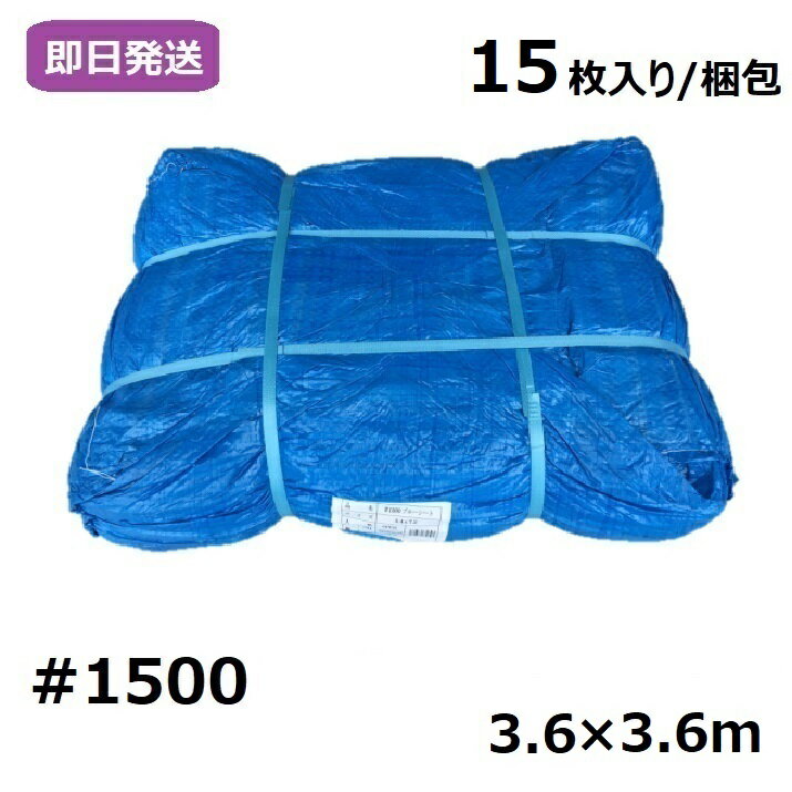 楽天シート専科ワンダフルデーポイント10倍 屋内向け ブルーシート 薄手 #1500 3.6×3.6m [15枚入り/梱包]【0と5のつく日限定！生活応援3,000円OFFクーポン】