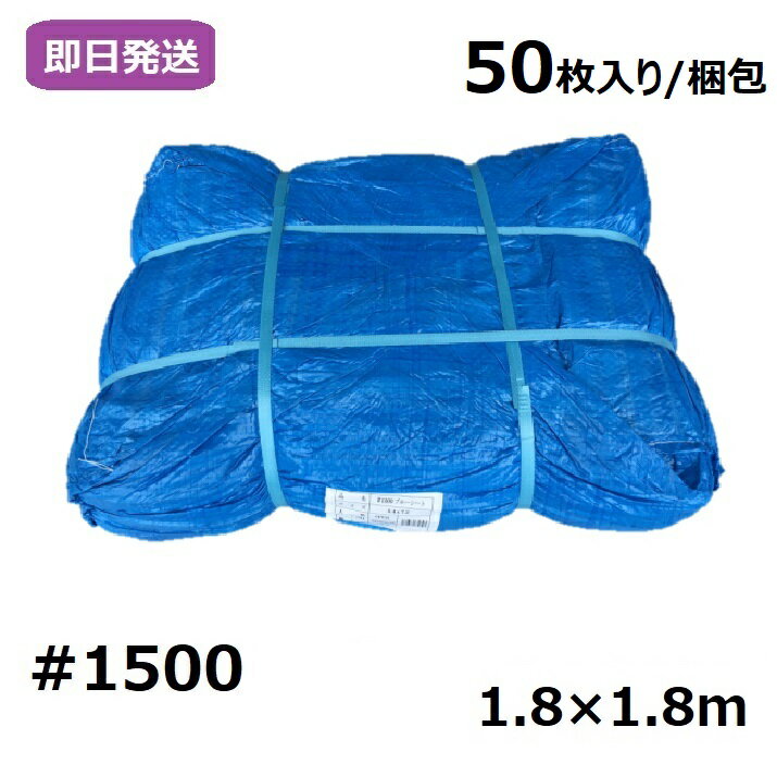 楽天シート専科ワンダフルデーポイント10倍 屋内向け ブルーシート 薄手 #1500 1.8×1.8m [50枚入り/梱包]【0と5のつく日限定！生活応援3,000円OFFクーポン】