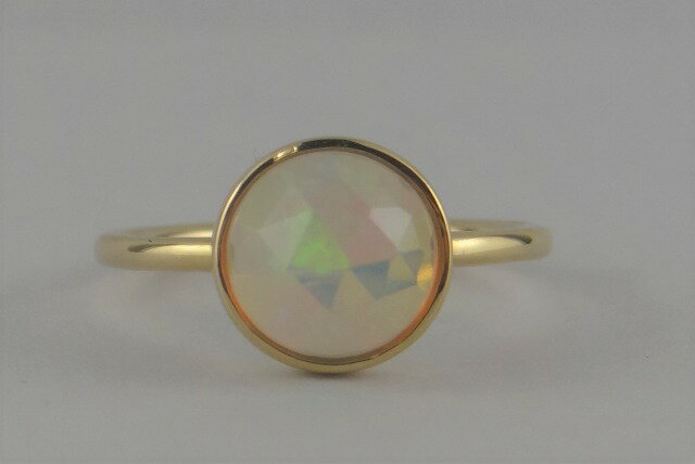 K18ラウンドカットオパールリング...