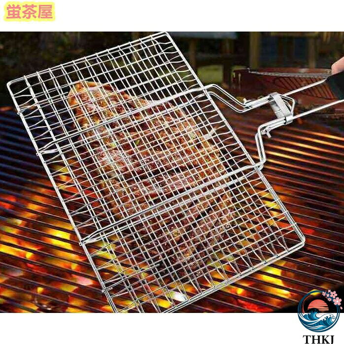 【全品5%ポイント】はさみ焼き網 合わせ焼き網 バーベキュー網 焼き網 魚焼き 挟み焼き 調理器具 アウトドア 食器 ステンレス 木製 持ち手 イカ焼き シーフ siadesign-10012737 SIAデザイン楽天市場店 サンプル画像3