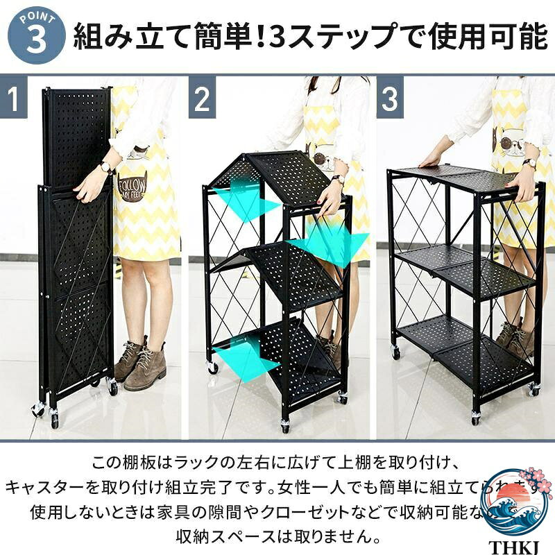 【全品5%ポイント】メタルラック スチールラック 幅71cm 折りたたみ式 棚 業務用 ...