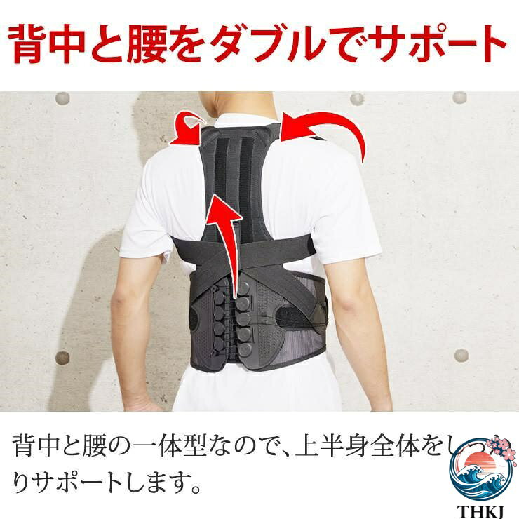 SIAデザイン楽天市場店の【全品5%ポイント】背中と腰をWサポート！腰痛ベルト 骨盤ベルト 猫背矯正ベルト 骨盤矯正 姿勢矯正 腰痛 コルセット 腰 サポーター 腰痛グッズ｜アングル2