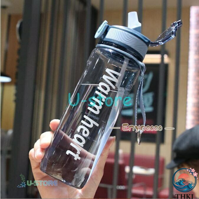 【全品2点で5%OFF】水筒 大容量 ストロー ボトル プラスチックボトル 800ml 軽い 便利 通勤 ジム ランニング 体操 ヨガ トレーニング 運動水筒 アウトドア