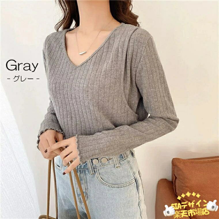 【全品5%ポイント】着まわし力抜群！マタニティ 授乳口付き シンプル 無地 長袖 V...