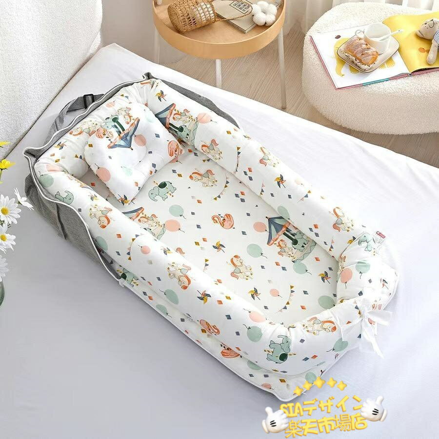 SIAデザイン楽天市場店の【全品5%ポイント】保育士が監修 ベッドインベッド ベビーベッド 折りたたみ 寝返り防止 添い寝 新生児 赤ちゃん 乳幼児 ベビー 洗濯可能 持ち運び 軽量 コンパクト｜アングル2