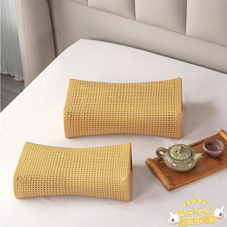 SIAデザイン楽天市場店の【全品5%ポイント】睡眠用 ストレートネック枕 首のサポート ピロー 体圧分散 旅行用 籐風 快適性 蒸れない 通気性 竹製 自宅用 暑さ対策 手編み 涼しい 竹製 高齢｜アングル2