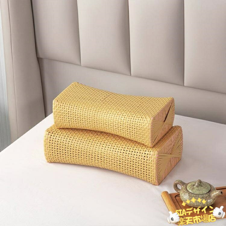 SIAデザイン楽天市場店の【全品5%ポイント】睡眠用 ストレートネック枕 首のサポート ピロー 体圧分散 旅行用 籐風 快適性 蒸れない 通気性 竹製 自宅用 暑さ対策 手編み 涼しい 竹製 高齢｜アングル3
