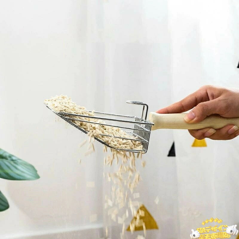 【全品5%ポイント】猫砂スコップ シャベル ステンレス鋼 2サイズ網目 丈夫 楽 作業の軽減猫砂シャベル ネコトイレ用スコップ 2
