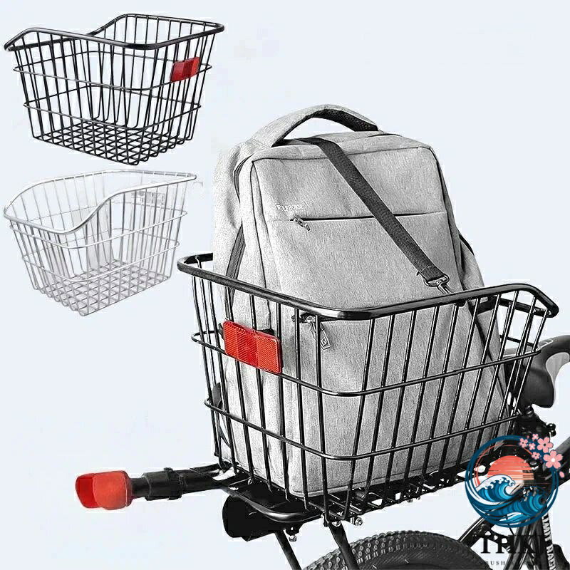 【全品5%ポイント】自転車 用 大容量 リア バスケット 後ろ カゴ 軽量 取り付け 簡単 蓋付き 蓋なし 軽快車 用 耐久性 抜群 多用途 後部 収納 バスケット