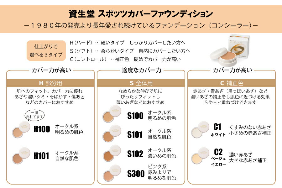 資生堂 スポッツカバーファンデーション H100 - コンシーラー