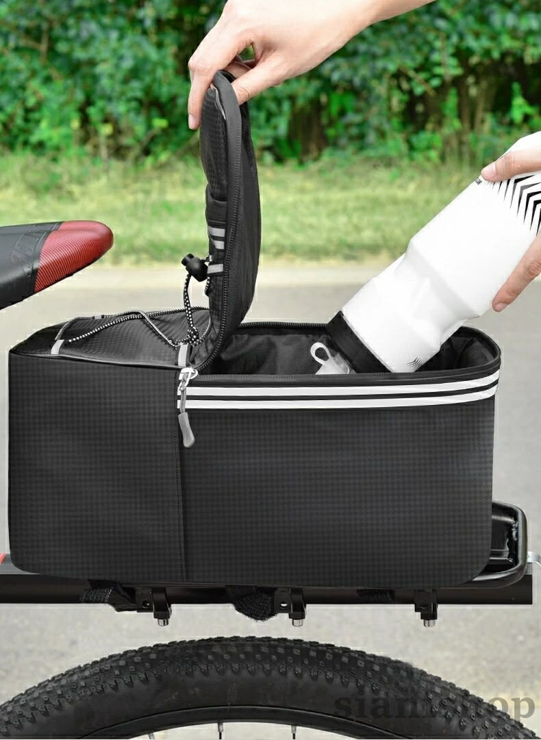 自転車用リアバッグ 12L 15L 反射材入り ファスナー 面ファスナー マジック テープ...